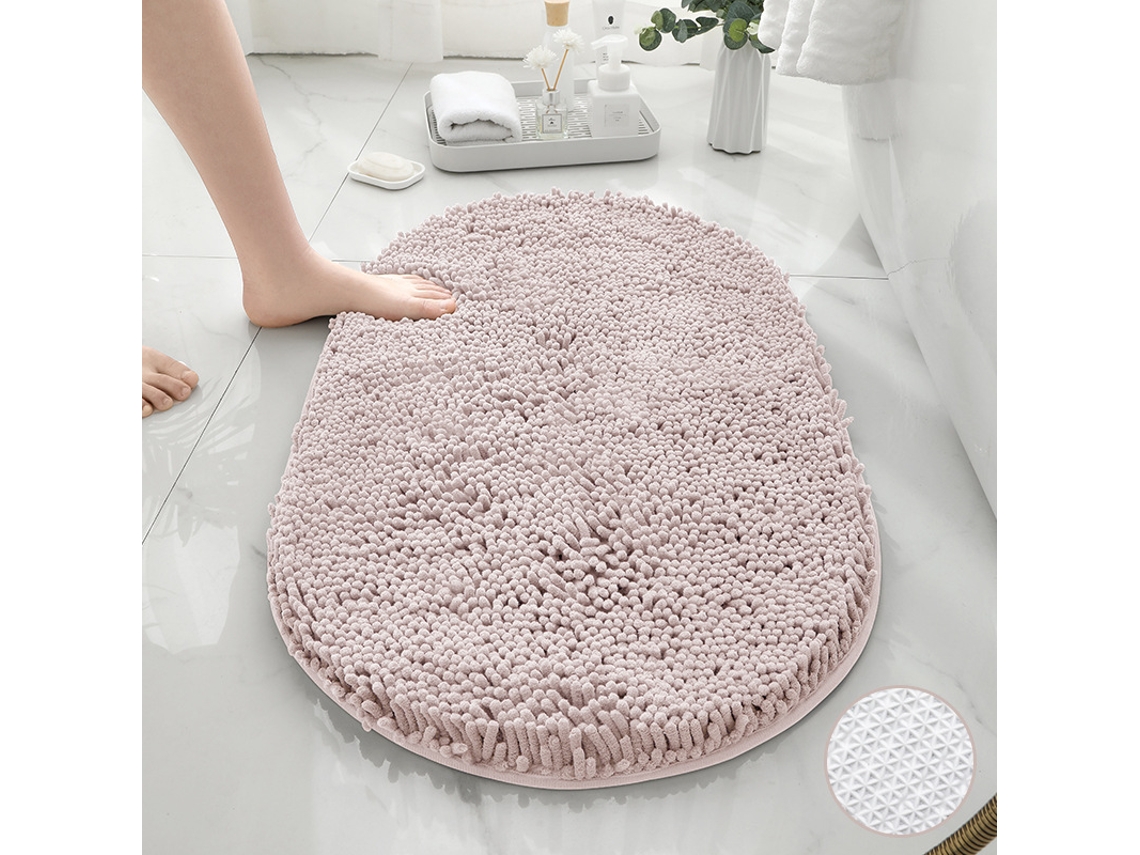 Tapetes de Banho Antiderrapantes Absorventes de Secagem Rápida para Decoração de Banheiro Fundo de Camelo Leve Tpr Oval EVELTEK 40X60CM