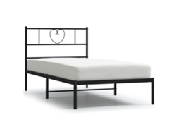 Estrutura de Cama com Cabeceira 90x190 Cm Metal Preto MAISON EXCLUSIVE