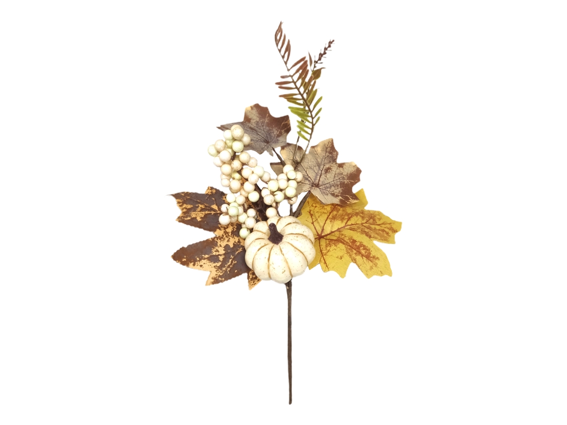 Ramos Decorativos com Abóbora Branca, Frutas de Outono LAXISCREED