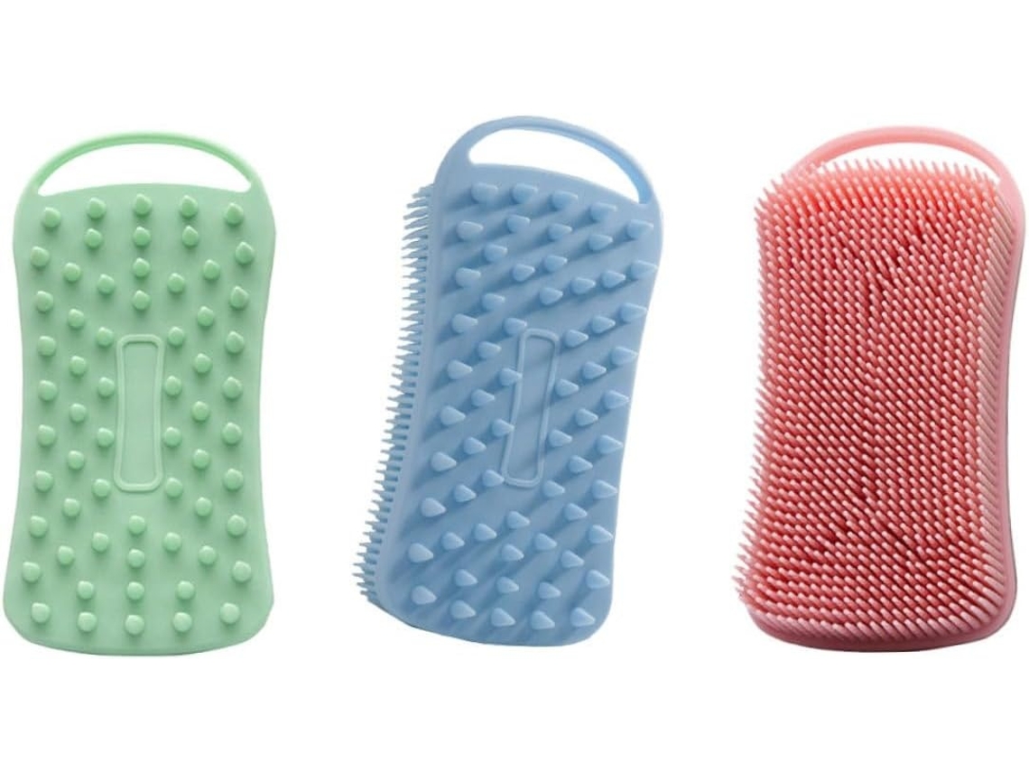 Lurelia Kit De 3 Escovas De Silicone Para Banho De Cuidado Corporal, Massagem Suave E Portátil, Uso Diário Prático
