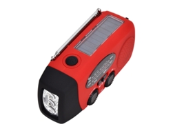 Rádio de emergência AQUAFORGE com luz led, energia solar e manivela