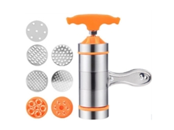 Máquina De Massa Manual Em Aço Inoxidável Com 7 Moldes Para Ravioli, Espaguete E Lasanha