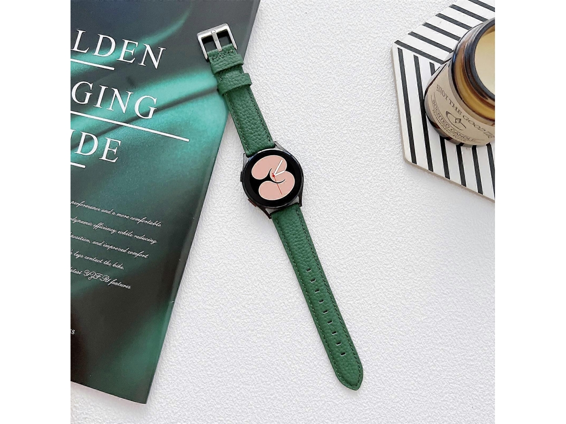 Pulseira De Couro Com Textura De Lichia Para Samsung Galaxy Watch4 40mm / 44mm