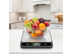 Báscula De Cocina Digital, 10kg 22lb, Precisão 1g, Acero Inoxidável, Tara, Pantalla Lcd, Blanca