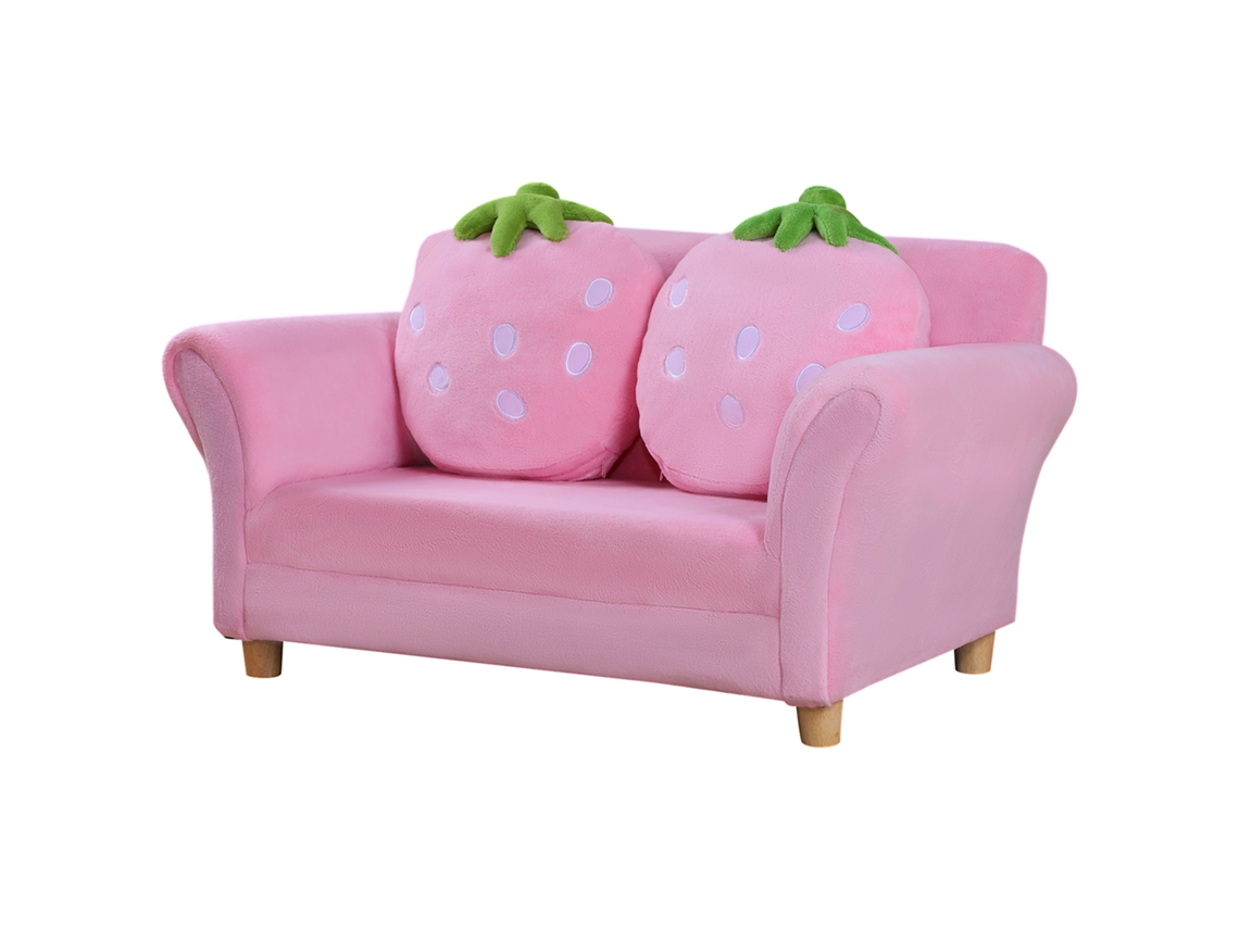 Sofá Infantil Morango 100x100x100cm (macio, Duplo, Individual, Quarto Infantil)