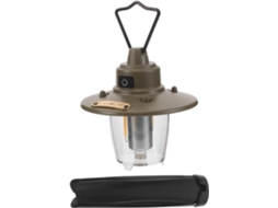 Lâmpada de camping LED recarregável com suporte, luz branca vintage em ABS.