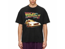 Rockinstone Back To The Future Movie Car With Flat Wheels Black Adult T-shirt Size:l