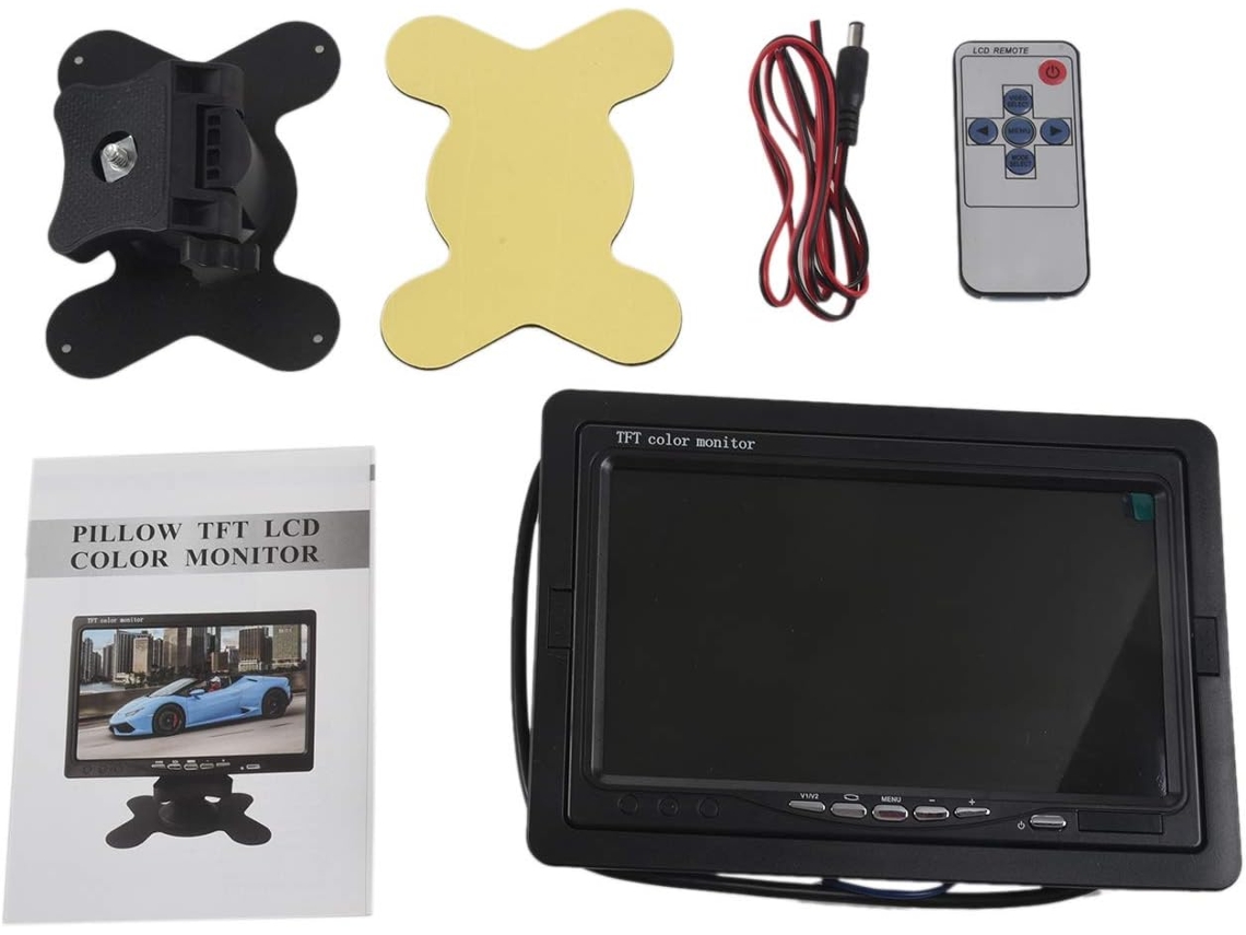 Monitor Colorido Tft Lcd Hd de 7 Polegadas Ystter 12v 24v para Câmera de Ré de Cftv Veicular SFUSHOS