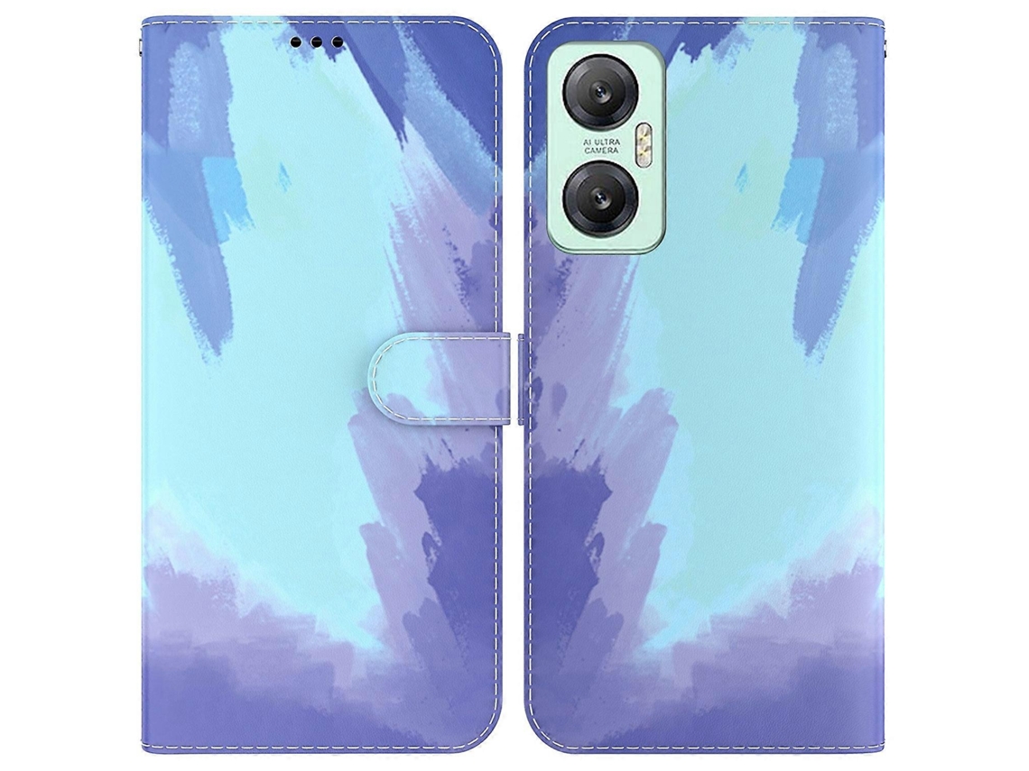Capa De Celular Em Couro Com Estampa Aquarela Para Infinix Hot 20