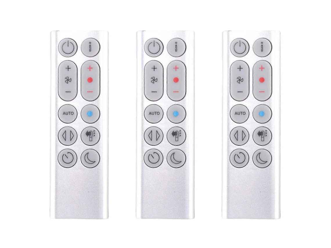 3 Controles Remotos De Substituição Compatíveis Com Purificador De Ar Hp04 Hp05 Hp07 E Ventilador Sem Folhas - Prata
