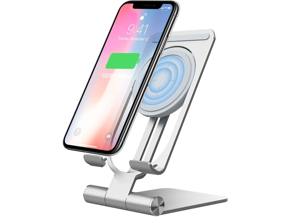 Carregador Sem Qi Fast Wireless Charging Stand Altura para iPhone 13 Pro/12 Pro/13 Pro Max/13/12 YIZHOOD Prateado
