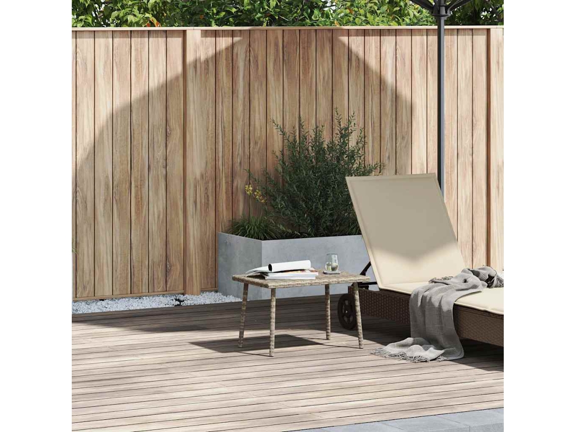 Mesa de Centro de Jardim de Exterior 60x40x37 Cm Vime Pe HARLANV1
