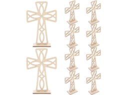 10 Peças De Decoração Bois Croix En Bois Naturel Para Bricolage Ornamento De Decoração Maison Piece En Non