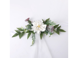 Charme com Flores Artificiais Brancas para Decoração de Cadeiras, Mínimo 60 LAXISCREED