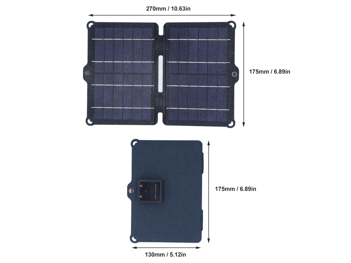 Painel Solar Portátil Dobrável Laxiscreed De 8w Com Duas Saídas Usb Para Carregamento Em Viagens