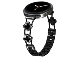 Pulseira Feminina Para Samsung Galaxy Watch 9 (40/44 Mm) Elegante E Durável Preta