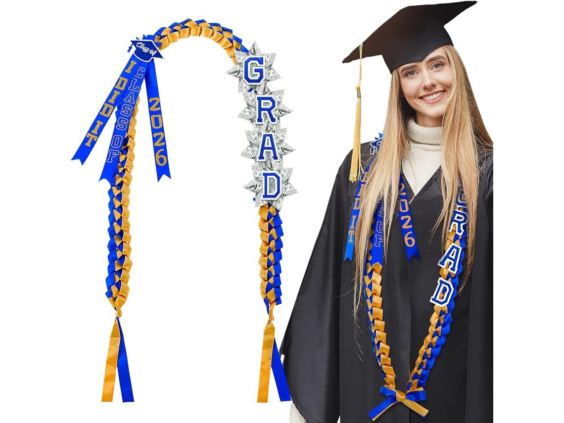 Colar com coroa de flores azul para formatura 2026 SIURN