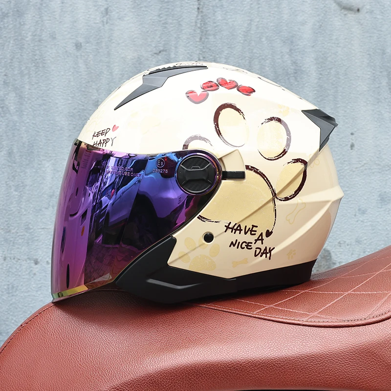 Capacete De Motocicleta (m)abs 3/4, Certificado Dot, Resistente A Impactos E Ao Vento.