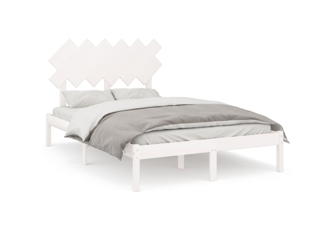 Bed Frame, Bed Frames Vidaxl Branco Madeira (135 X 190 Cm)