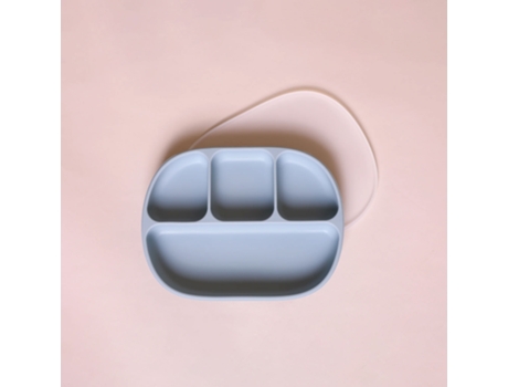 Prato De Silicone Com Divisórias E Base Aderente Azul Inaie Pcd Azu