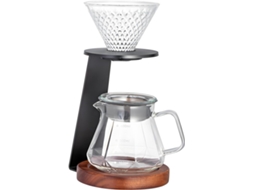 Cafeteira Elegante Com Jarra De Vidro Transparente E Madeira, Acessórios Para Filtro De Café E Para Preparo