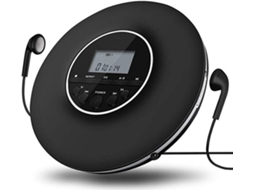 Leitor Cd Portátil, Reprodutor De Música Mp3 Com Fones De Ouvido Estéreo E Saída Bluetooth, De Com Visor Lcd B