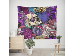 2026 tapestry de Calavera Con Hongos Psicodélicos Pared Decoración Hogar Regalo 130x150cm