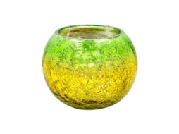 Vela de Vidro Efeito Degradê Verde Amarelo 6.5x8cm