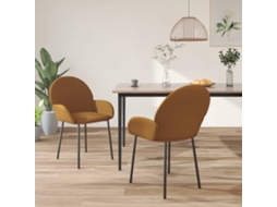 Vidaxl Cadeiras De Jantar 2 Pcs Veludo Castanho