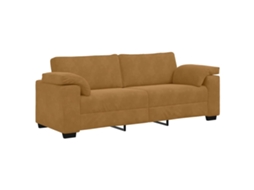 Sofá de 3 Lugares 220x77x82 Cm Veludo Castanho MAISON EXCLUSIVE