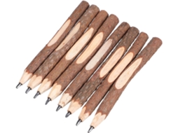 Conjunto de 32 lápis de madeira natural para desenho e festas, em formato de árvore, biodegradáveis, para meninos e meninas.