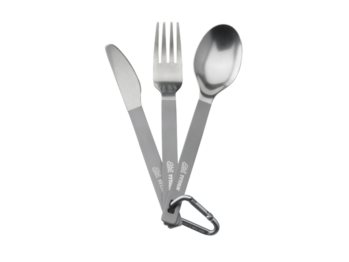 Conjunto de Talheres ESBIT de titânio incluindo saco (3 Und)