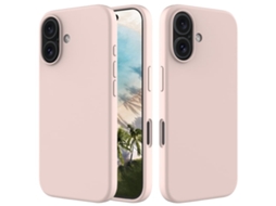 Capa De Silicone Para Iphone 16 - Cor Sólida, Proteção Fina E Antiaderente - Rosa Areia