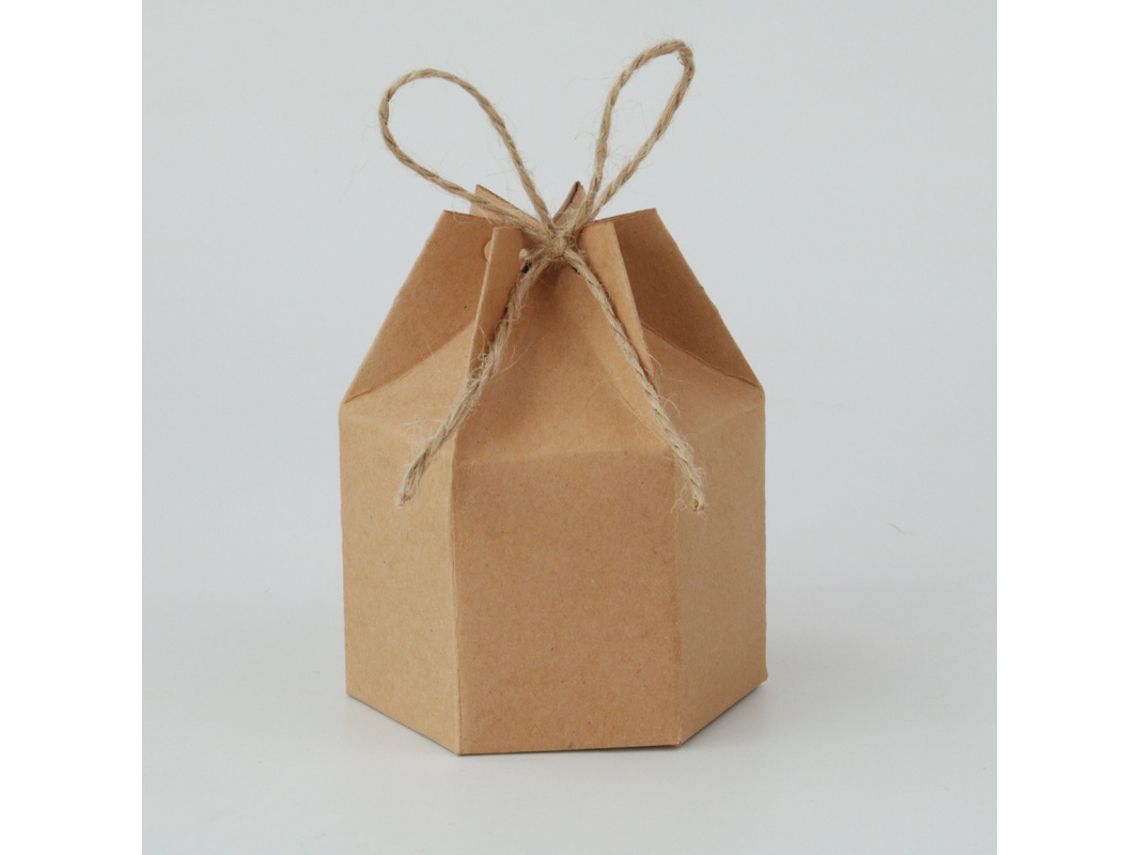 50 Caixas De Presente Kraft, Caixas De Doces De Papel Kraft Hexagonais, Papelão Aquaforge