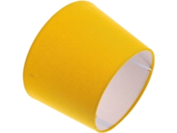 Abajur de Cabeceira com Acabamento Metálico Resistente, Fácil de Instalar, com Cúpula de Tecido Amarelo. SFUSHOS