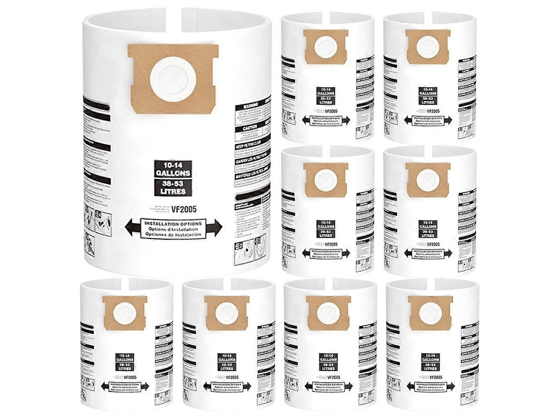 Conjunto De 8 Sacos Para Aspirador De Pó De 10 A 14 Galões, Descartáveis, Para Coleta De Líquidos E Sólidos, Substitui A Peça Tipo 90672._ptg