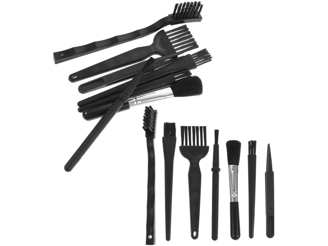 Kit De Limpeza Para Teclado Computador Toyvian, Escova Antiestática E Pinça, 2 Conjuntos Na Cor Preta, Material De Nylon
