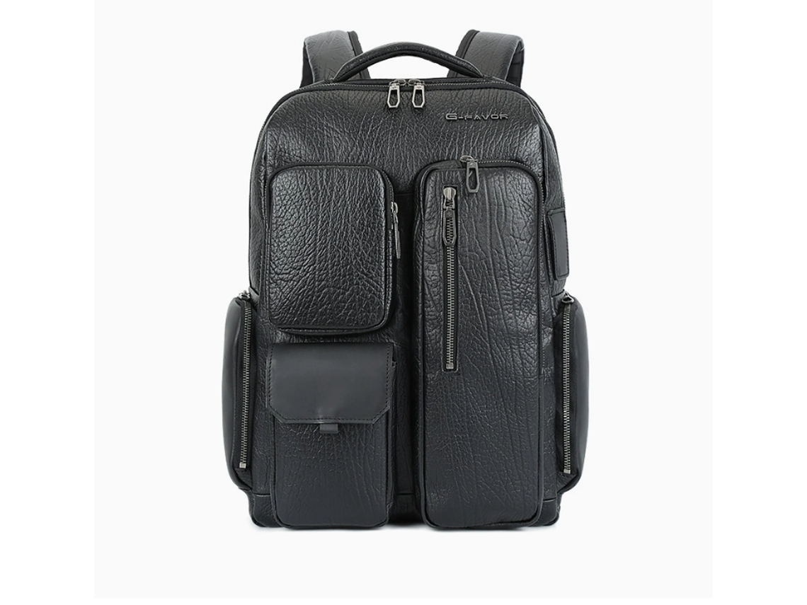 Mochila De Viagem Em Couro Genuíno, Couro Bovino De Flor Integral, Mochila Para Laptop Com Carregamento Usb.