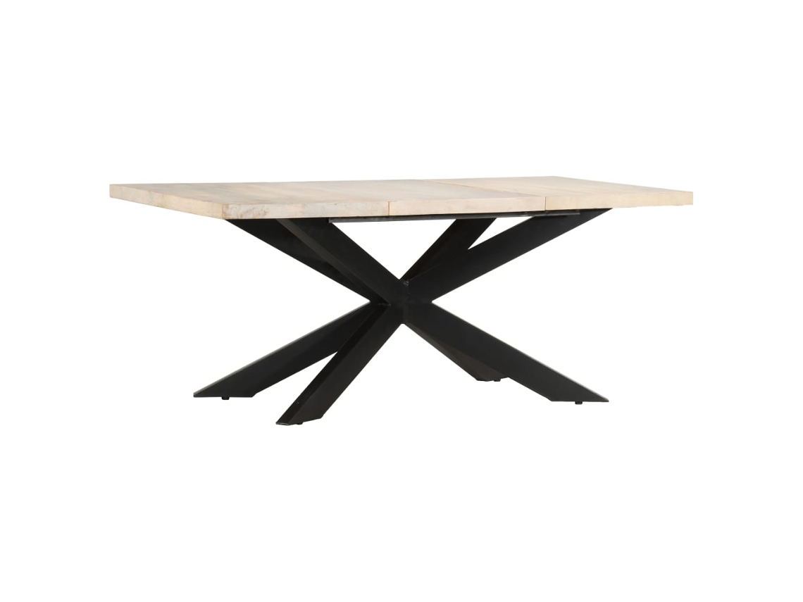 Vidaxl Mesa De Jantar 180x90x76 Cm Madeira Mangueira Maciça Branqueada