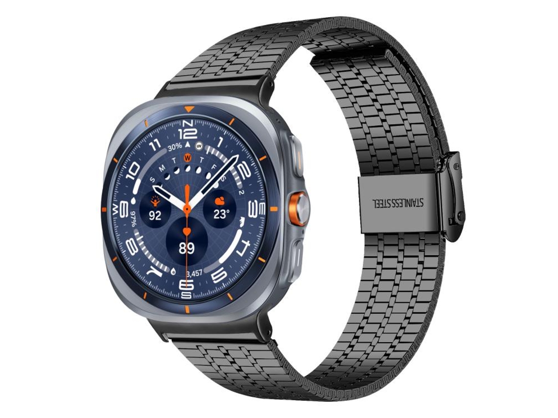 Bracelete de Aço Inoxidável com Fivela de 7 Contas Preta para Samsung Galaxy Watch Ultra XIAOMOYU (47mm)