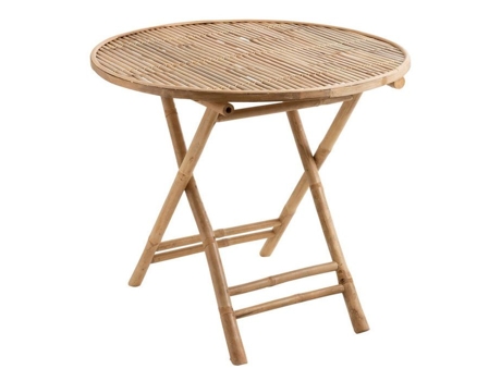 Mesa de jardim dobrável de bambu 90 cm, linha J natural