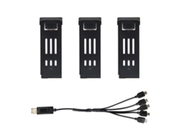 Conjunto De Baterias Para Drone E58 3pcs 1200mah Com Cabo De Carregamento 5 Em 1 Acessórios De Substituição