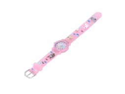 Primerox relógio para Crianças Gatinho Cartoon Fofo Pulseira Ajustável Presente para Meninos e Meninas Acima de 3 Anos Rosa