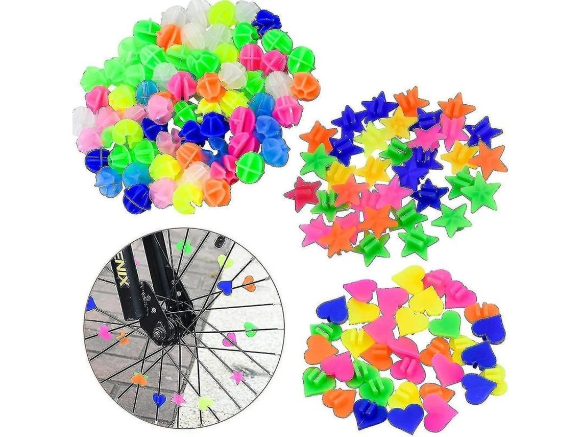 Contas decorativas YURU, 144 peças, várias cores, formas de coração, estrela e redonda para crianças