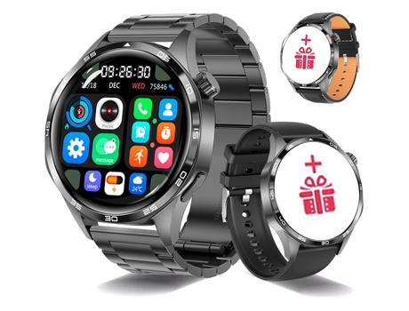 Smartwatch Timovo® Relógio Inteligente Masculino 4 Pro Versão Amoled Tela Hd Bluetooth Chamada Gps Nfc Preto