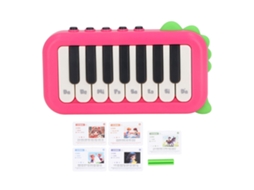 Mali teclado de Piano Miniatura para Crianças 15 Teclas Instrumento Musical Educacional Vermelho