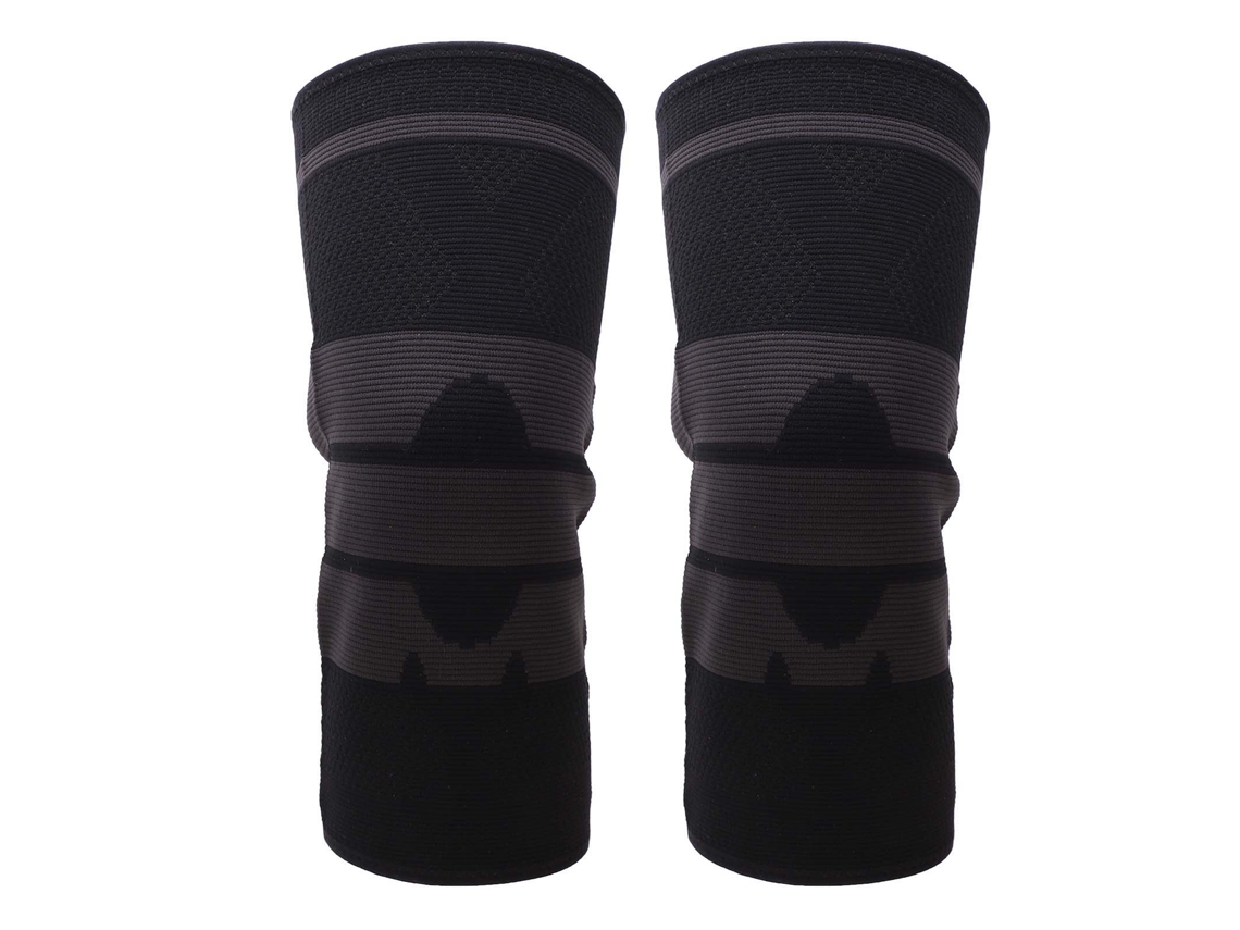 Conjunto 2 Joelheiras Esportivas Malha Quente Equipamento Proteção Basquete Caminhada Corrida Escalada Xl