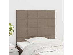 Vidaxl Cabeceira Taupe 80x5x118/128 Cm Tecido