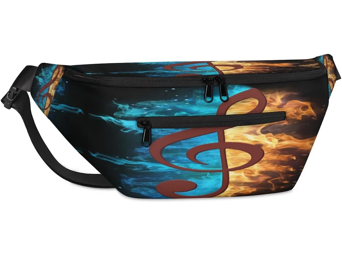 Bolsa de Ombro Unissex Tropicallife Flame Music Note para Homens e Mulheres 38 X 25 9 X 19 Cm Impermeável Desi