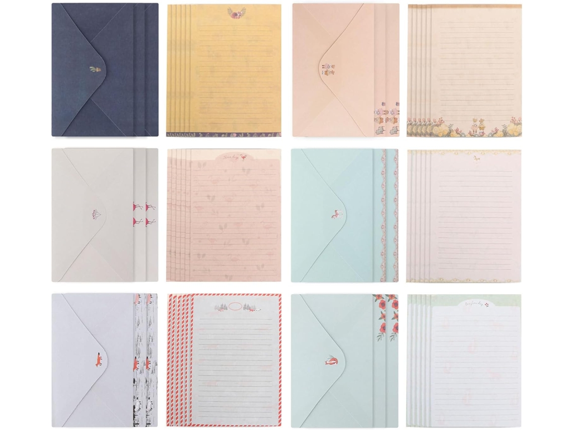 Conjunto De Papelaria E Envelopes Chic Floral, 54 Peças, Estilo Elegante Para Convites Cartões